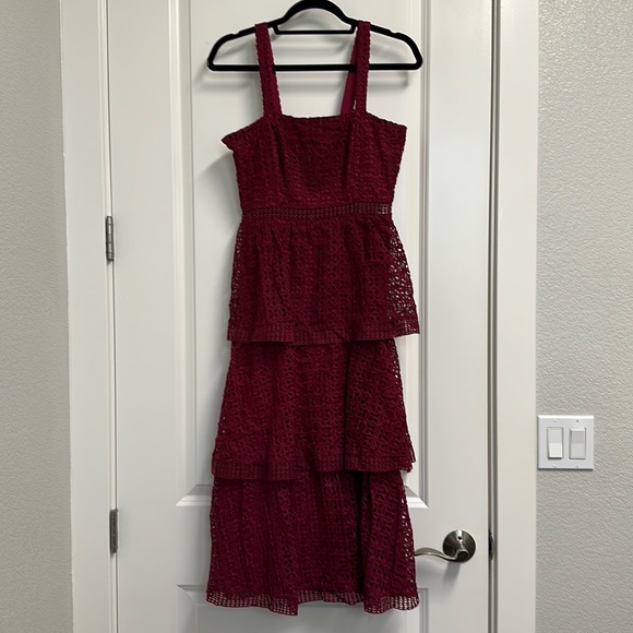 Lulus Crochet Tiered Dress - Picture 2 of 9